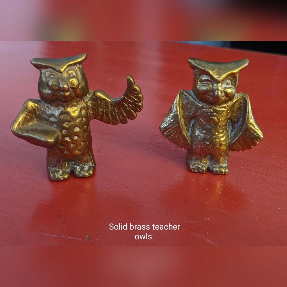 Vintage 🦉 Solid Brass Owls